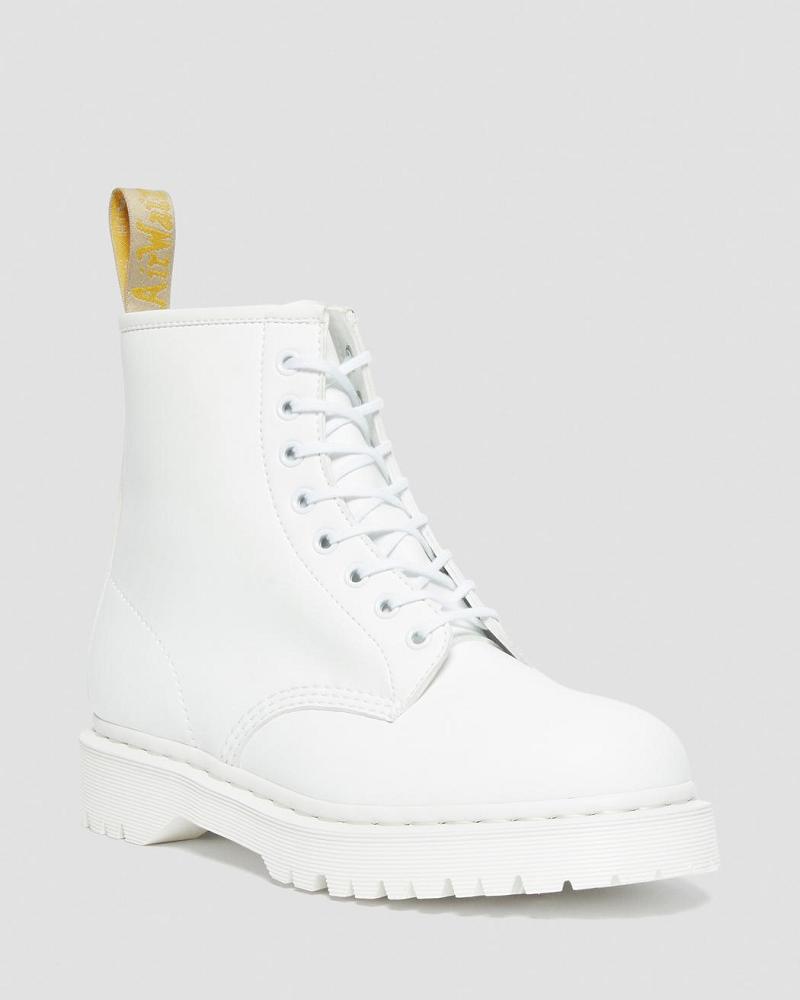 White Women\'s Dr Martens Vegan 1460 Bex Kemble Mono Platform Boots | CA 260DFM